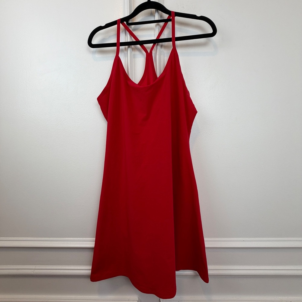 Outdoor Voices Athletic Exercise Dress Built-in Bodysuit Liner Racerback Women